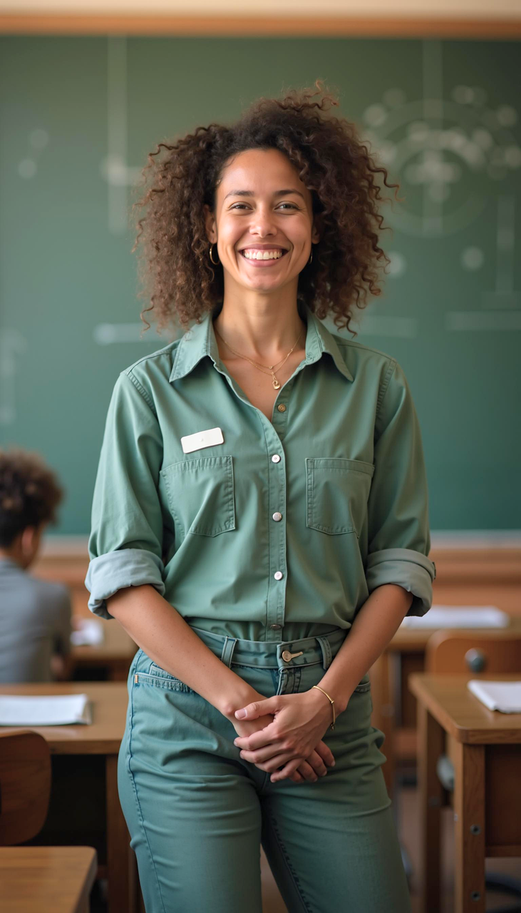 ai generated, woman, teacher, classroom, school, education